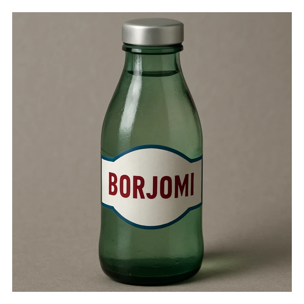 Borjomi water bottle emoji with a different label, variation 3, more realistic sticker