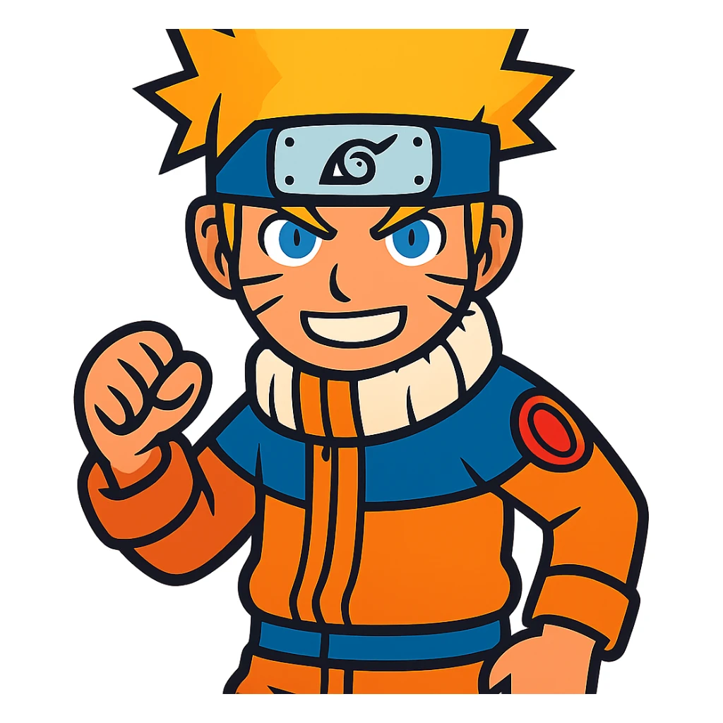 Naruto with vibrant colors in vibrant toon style sticker