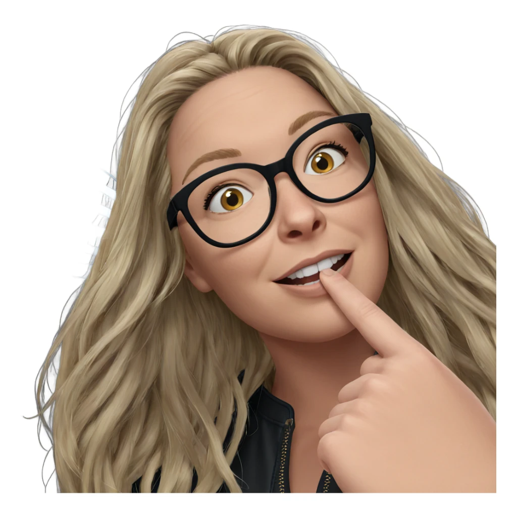 blonde girl with glasses sticker