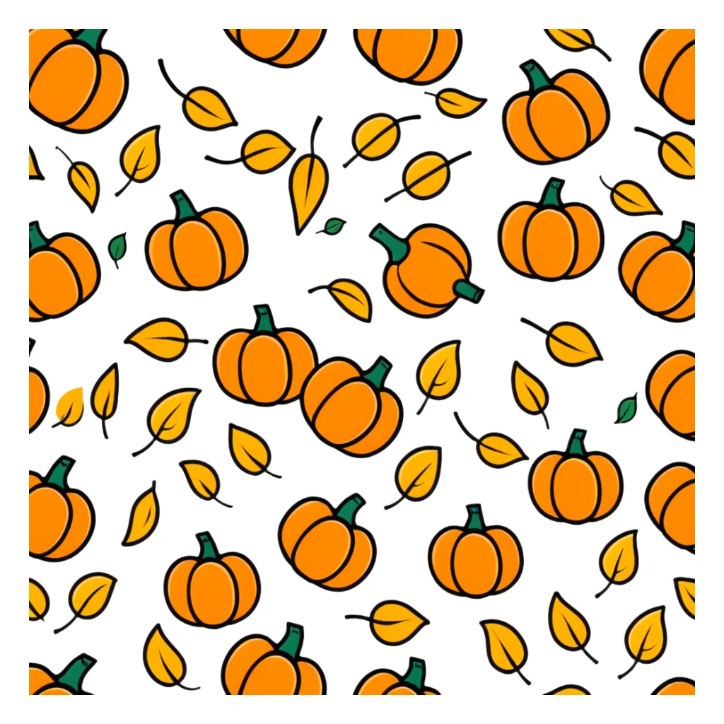 fall season with pumpkins, falling leaves, warm colors sticker