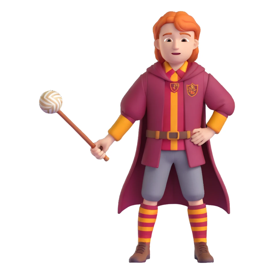 Ron Weasley in Gryffindor quidditch uniform sticker