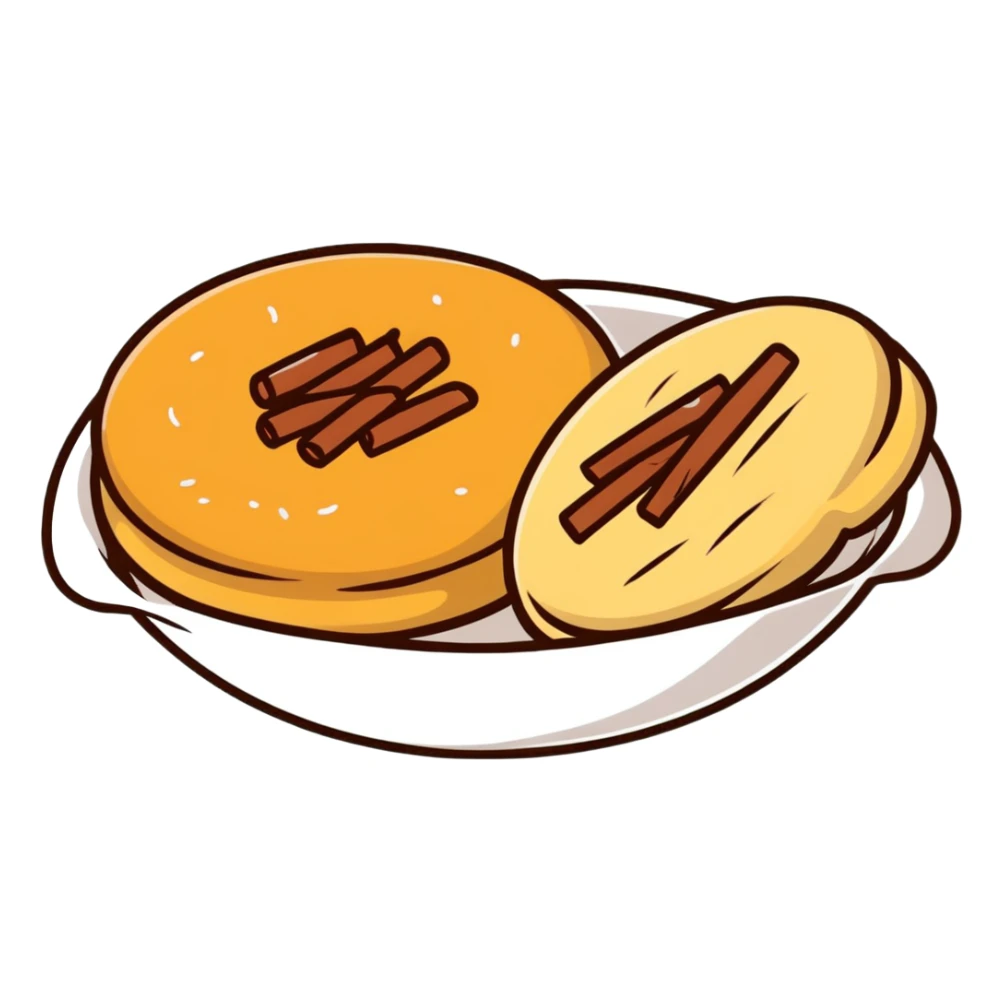 buñuelos de cuaresma, Spanish Lenten pastry, round fried dough with cinnamon and sugar sticker