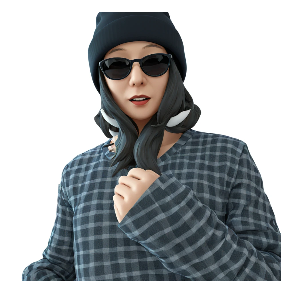 girl in hat and sunglasses sticker