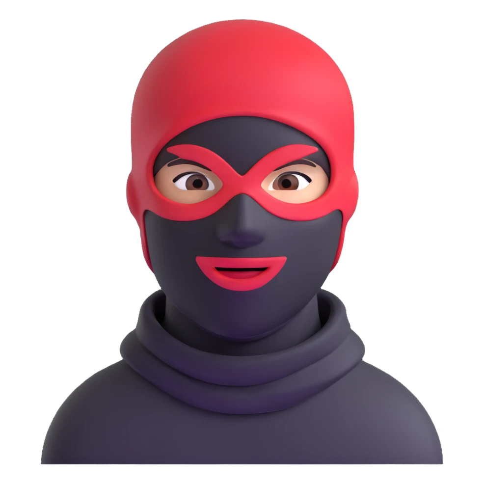 robber in a red ski mask sticker