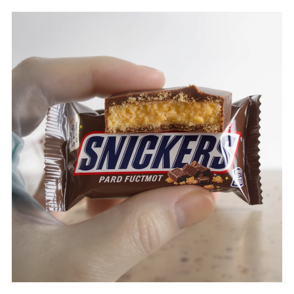realistic snickers bar isolated on white background sticker