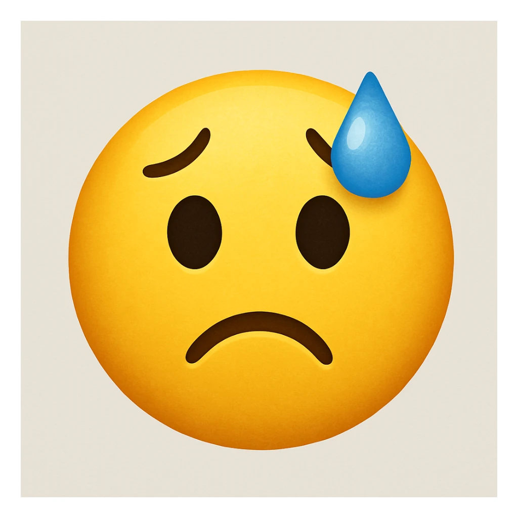 yellow emoji with a worried sweat expression sticker