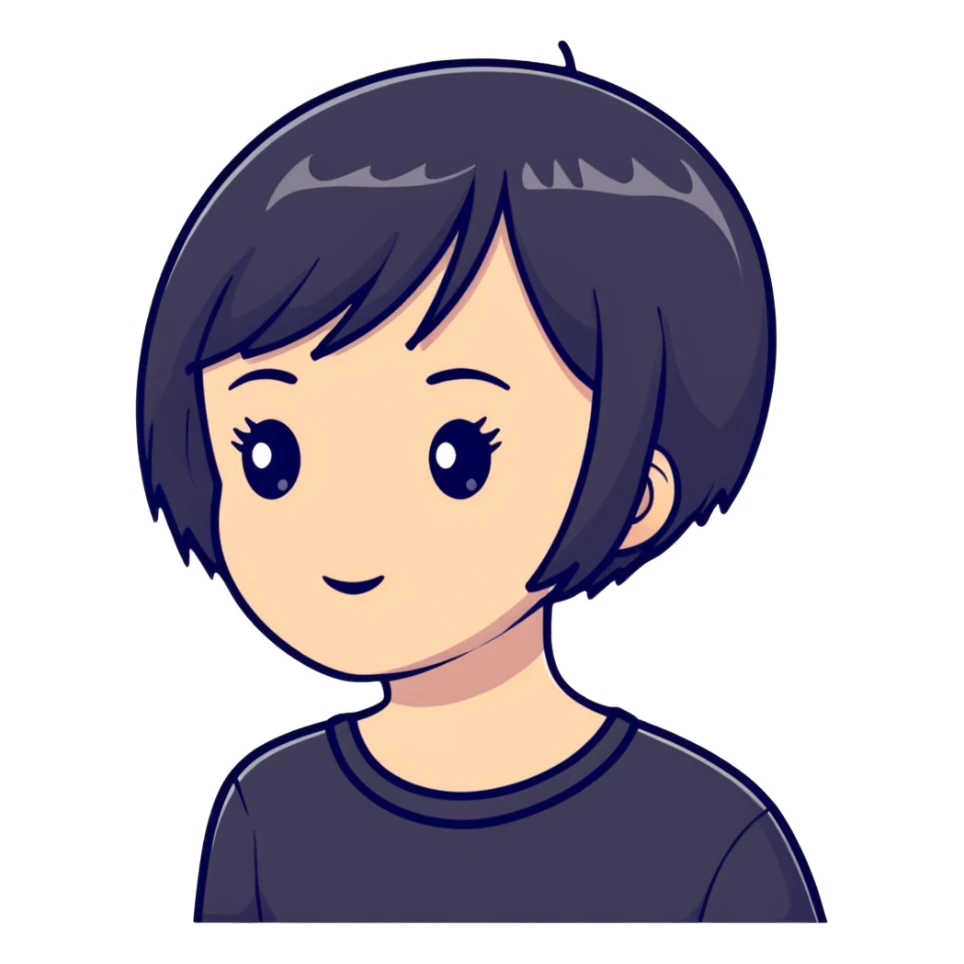 Cute girl short hair sticker