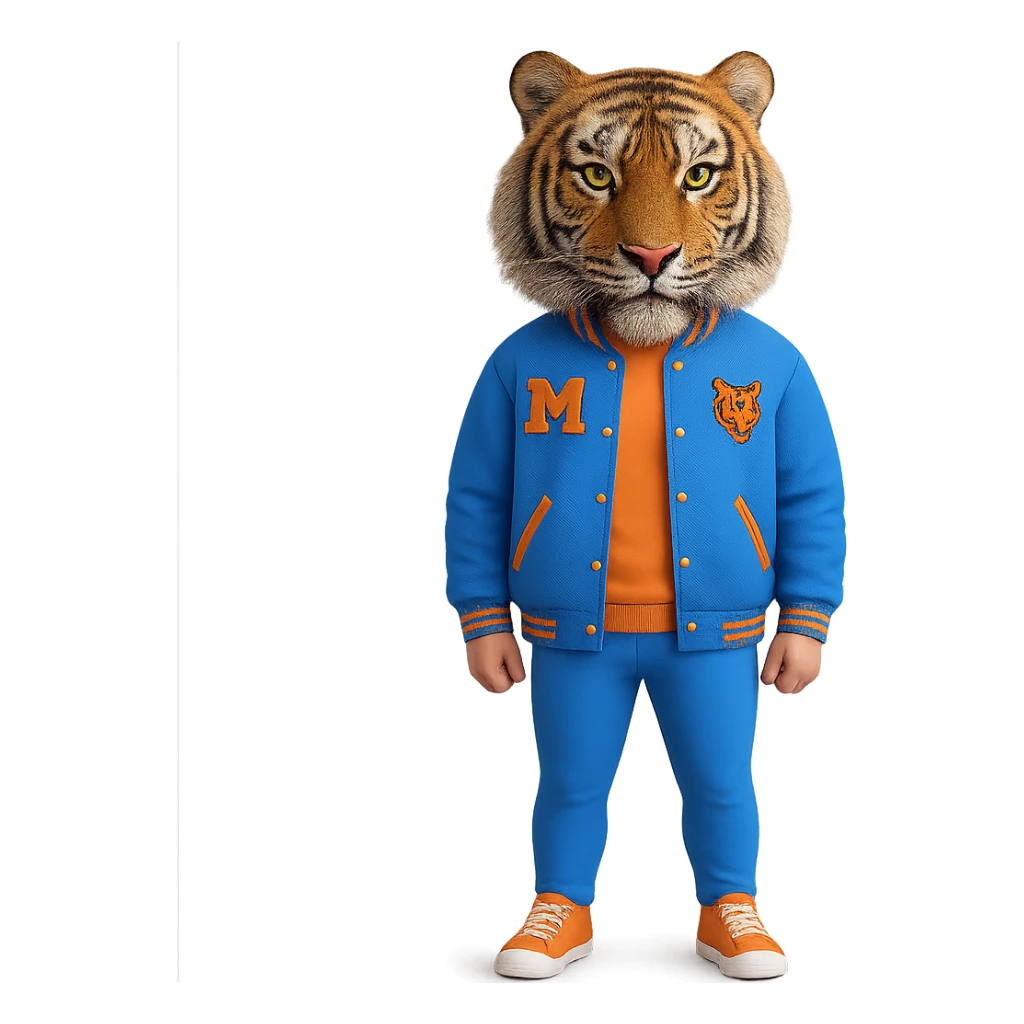 Make the tiger mask more detailed, keeping the original style, with no background sticker