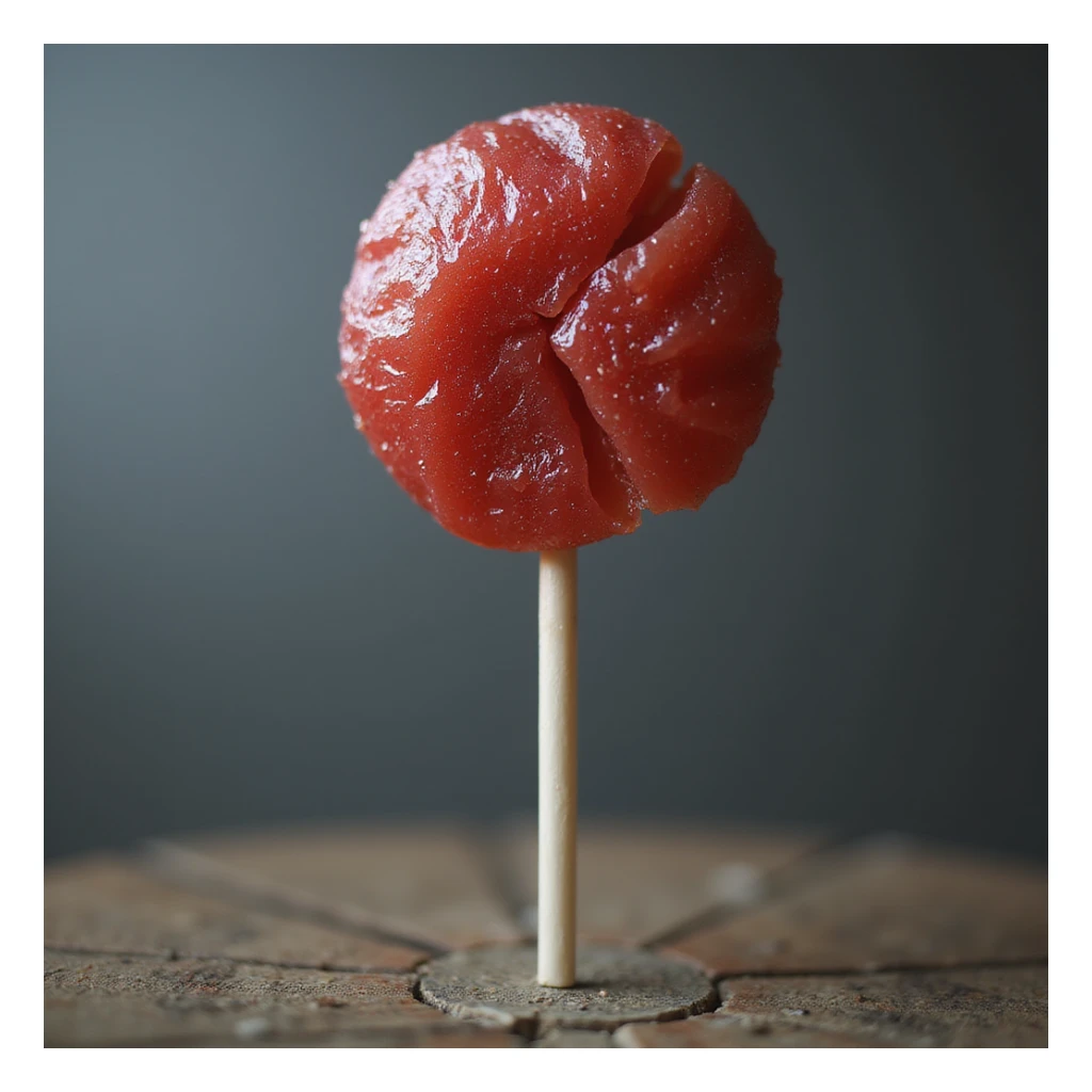 realistic lollipop, broken, photorealistic style sticker