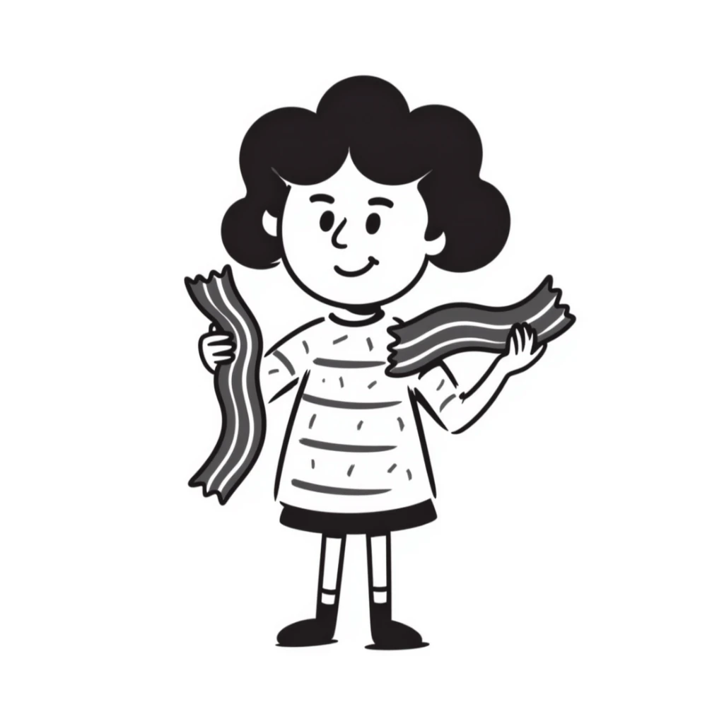 little girl with bacon sticker