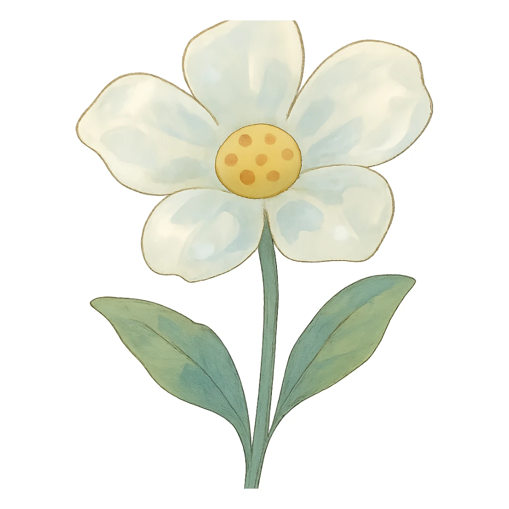 transparent flower, soft and whimsical ghibli style sticker