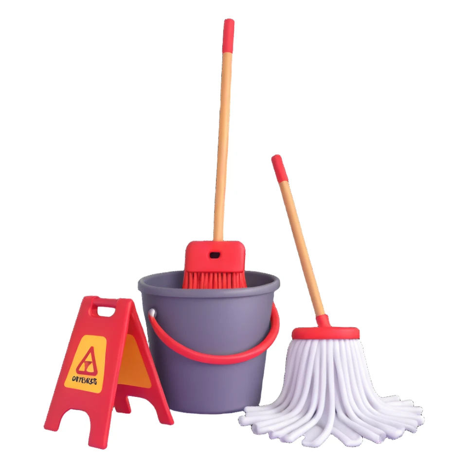 mop and bucket sticker