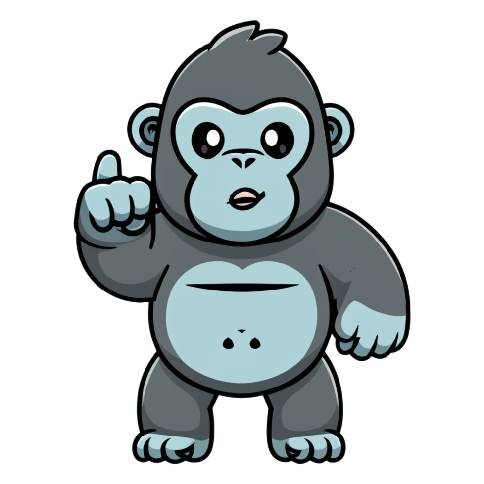 Gorilla with two middle fingers out saying fuck you sticker