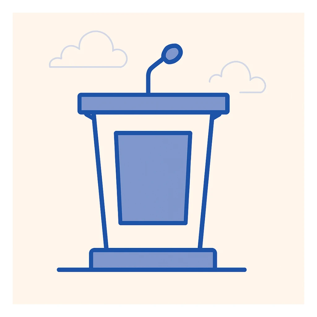 a podium, simple, clean, modern style sticker