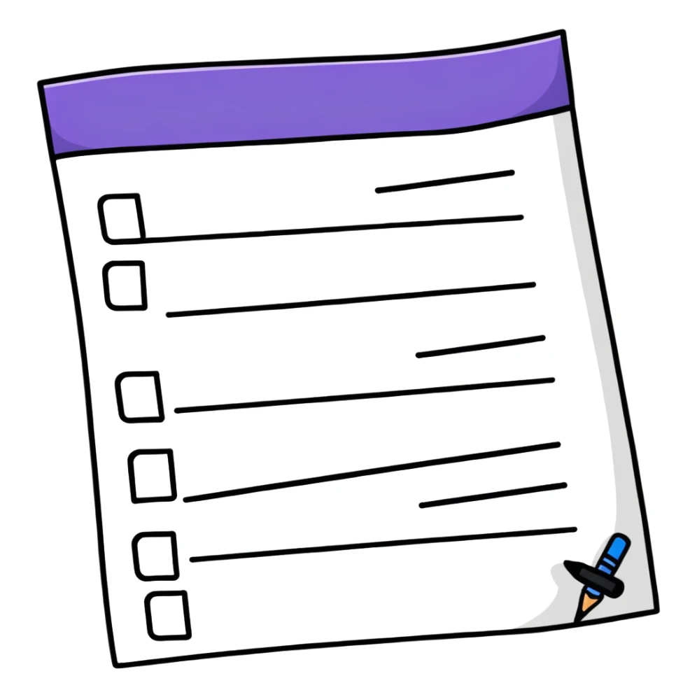 quiz paper with options a) and b) clearly visible, multiple choice answer sheet sticker