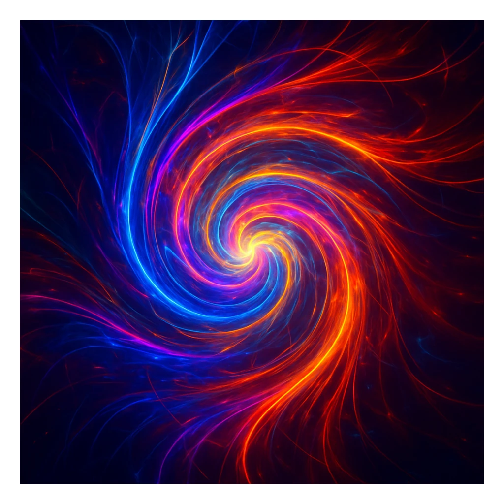 abstract AI swirl, digital energy, vibrant colors sticker