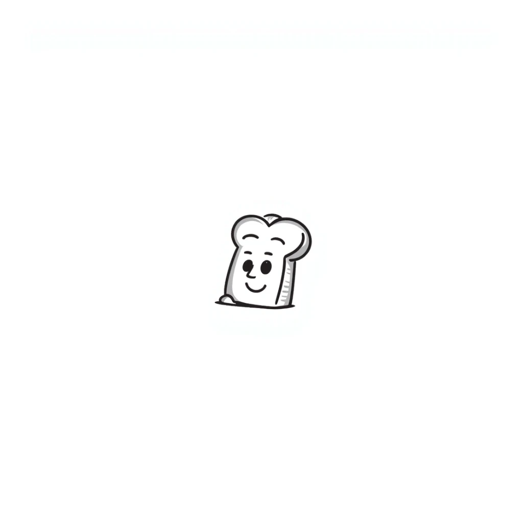 a loaf of bread with a smiley face, hand drawn doodle style sticker