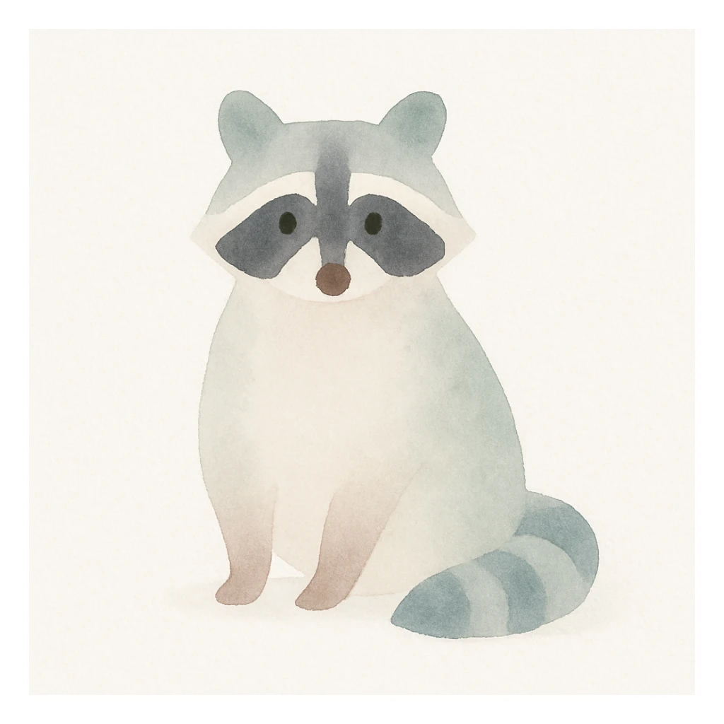 raccoon in watercolor art style sticker