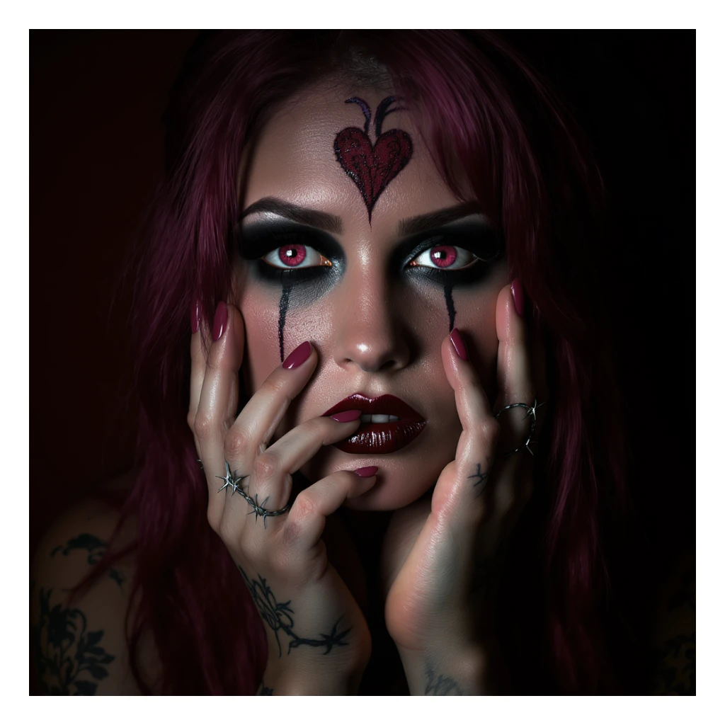 gothic heart with barbed wire, professional photography style sticker