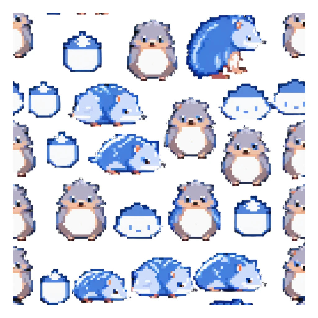 Baby hedgehogs Sonic, Shadow and Silver in colorful pixel art style sticker