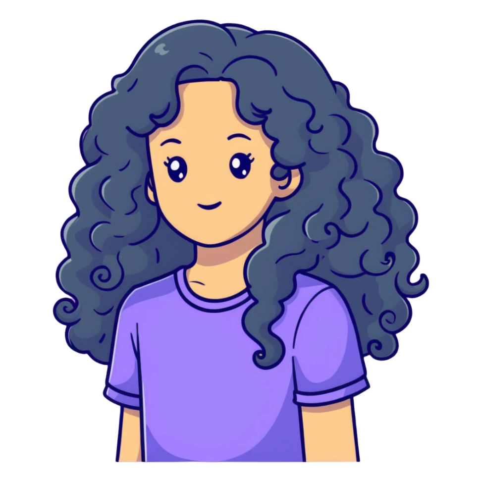 pretty black girl with long curly hair sticker