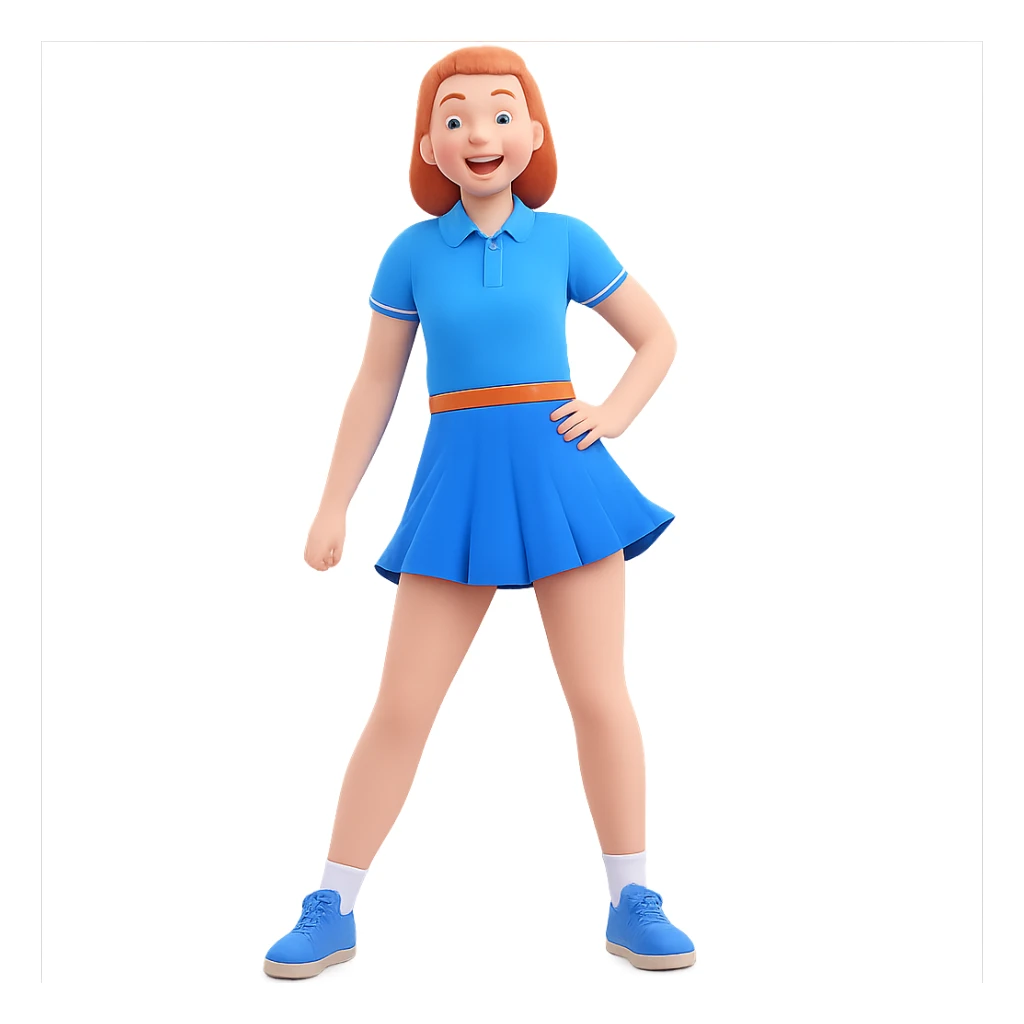 Make the blue pleated school skirt even shorter, cheerful and rebellious, with no background. sticker