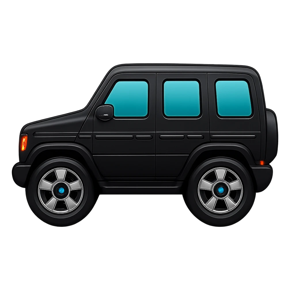 Remove the exterior sticker-like outline from the cartoonish, minimal, glossy style car image so only the car remains with a transparent background. Keep all interior details intact and preserve the cartoonish, minimal, glossy style. sticker