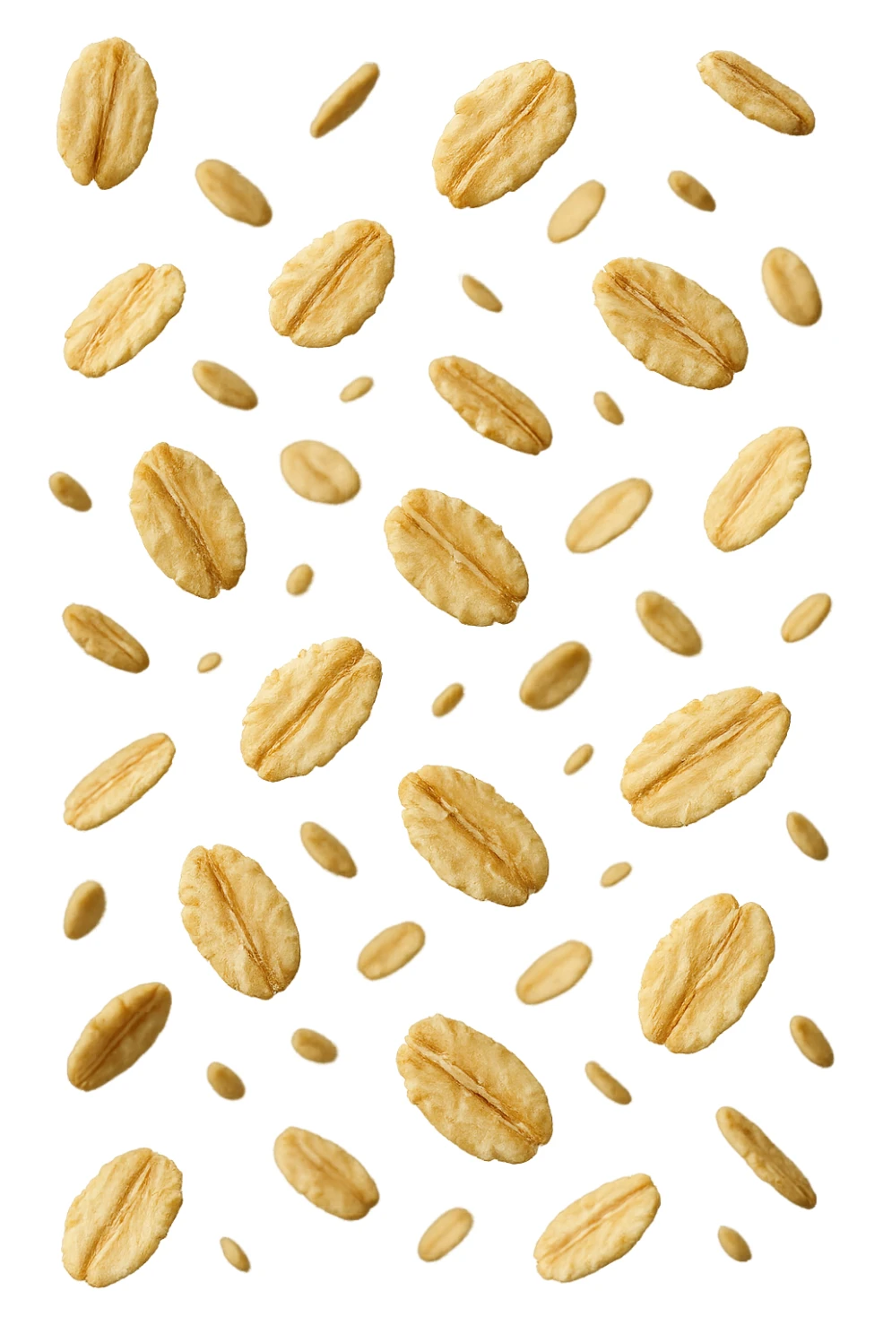 fiocchi di avena fluttuano in aria, iperrealistici 4k sticker