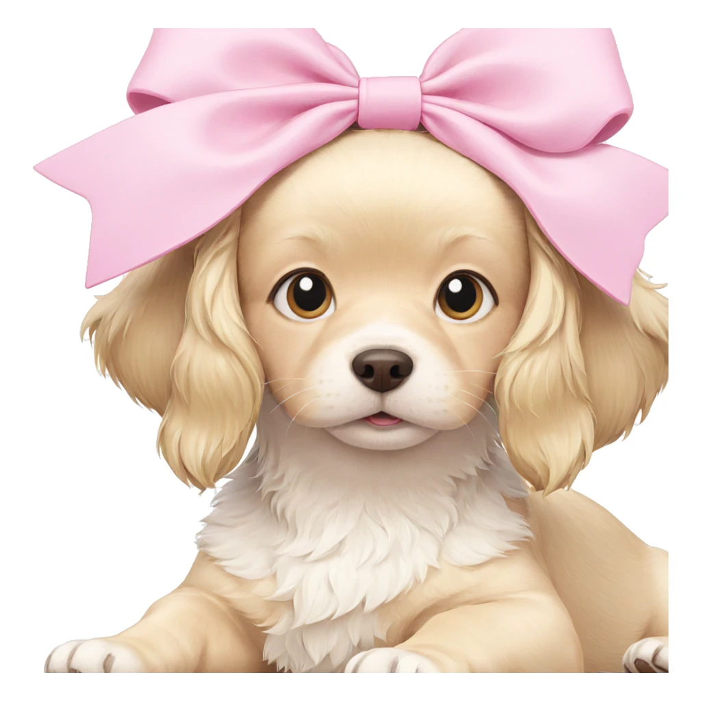 blonde dog with pink bow sticker