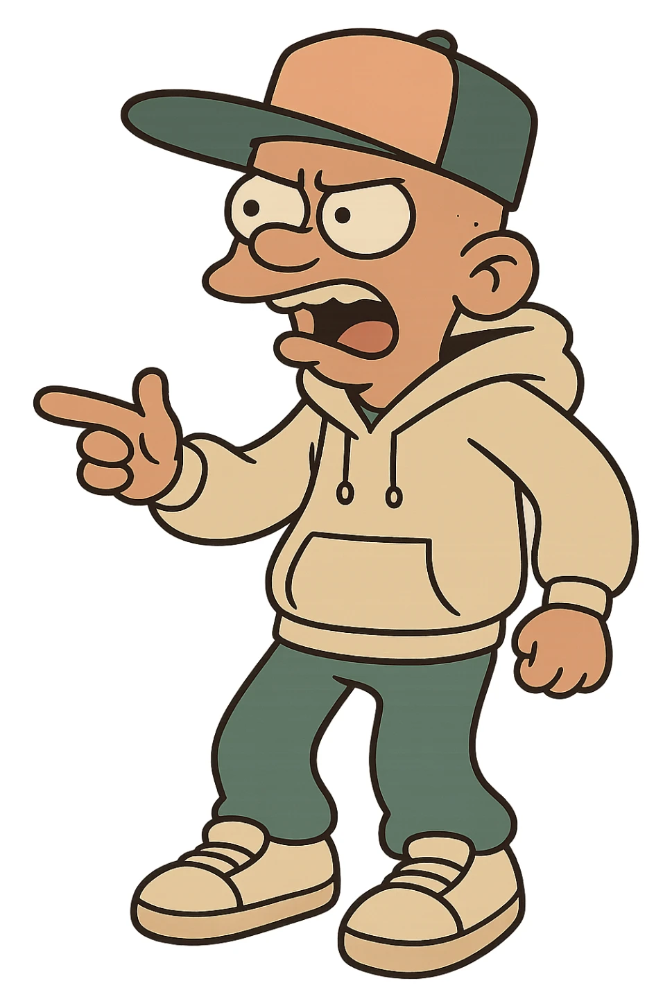 hip hop cap, flat-brimmed, streetwear style sticker