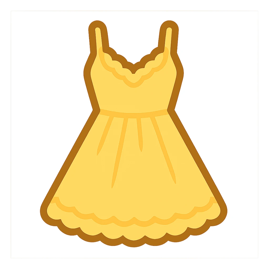 frilly lacey butter yellow summer sundress, flat twitter-style emoji sticker