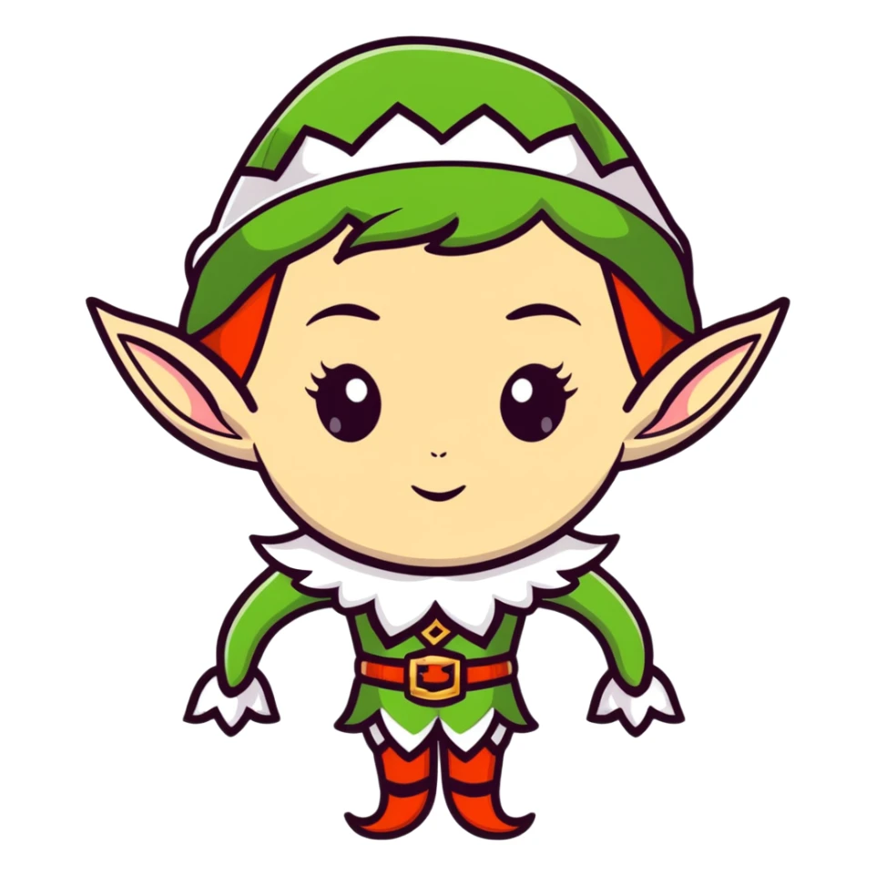 attractive female elf with refined features, elaborate fantasy attire sticker