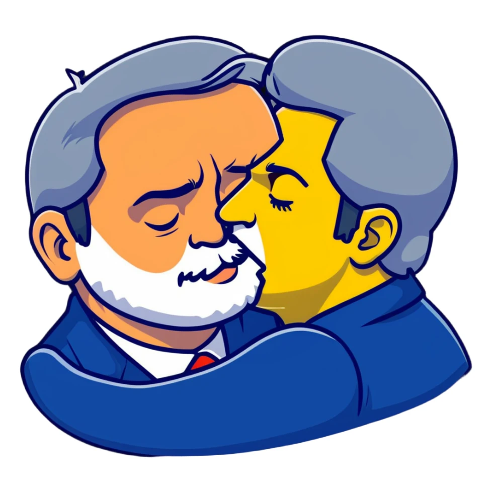 Presidente Lula do Brasil beijando o Bolsonaro sticker