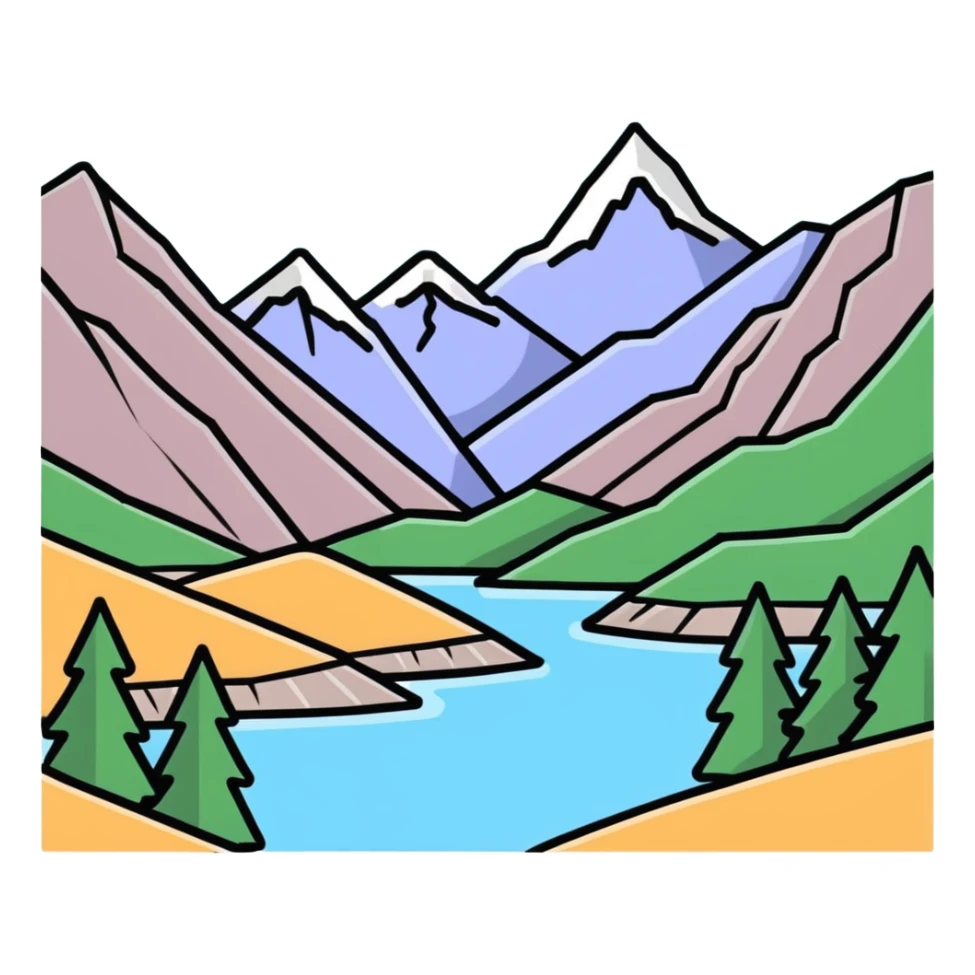 Mountains with a orange keep sticker