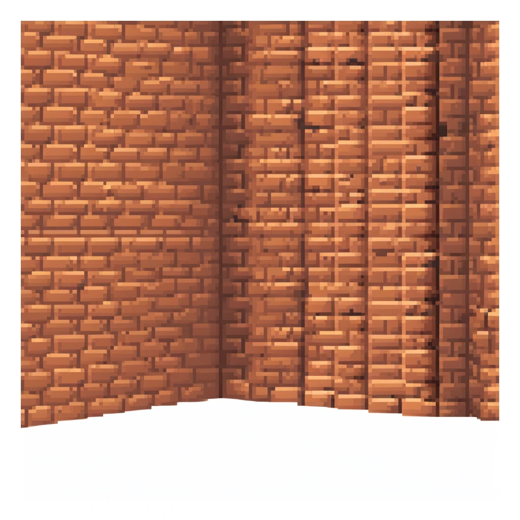 brick wall corner view, perspective of two walls meeting sticker