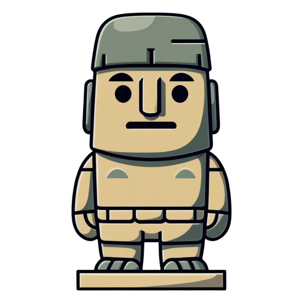 Moai statue with the face of Han Solo sticker