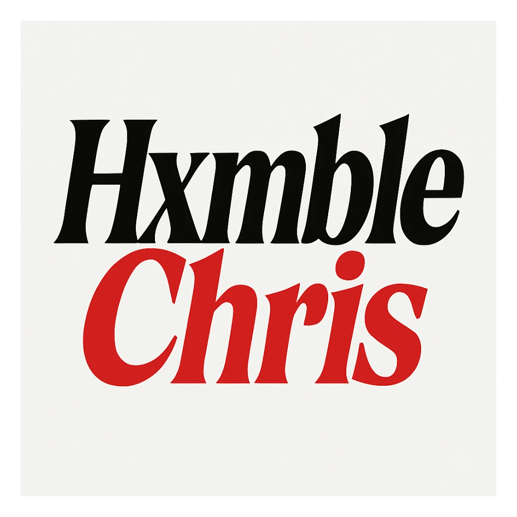 cool font text that says 'Hxmble Chris' in black and red sticker