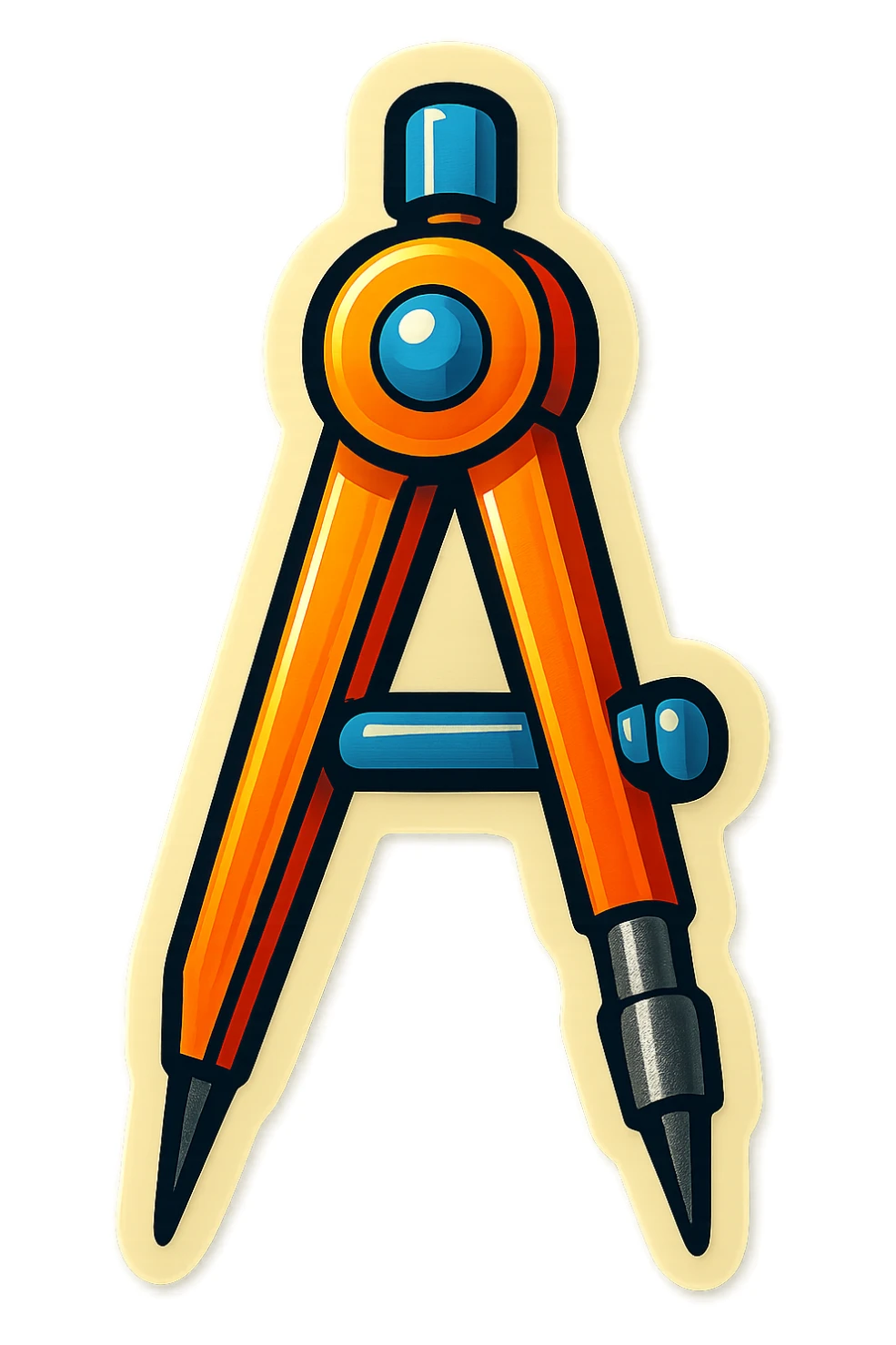 a sticker of a bar compass sticker