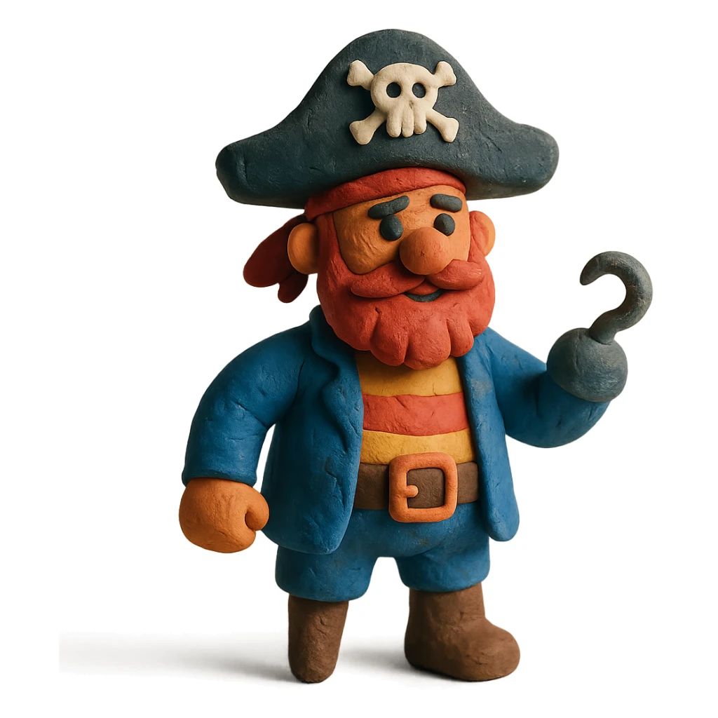 claymation style pirate sticker