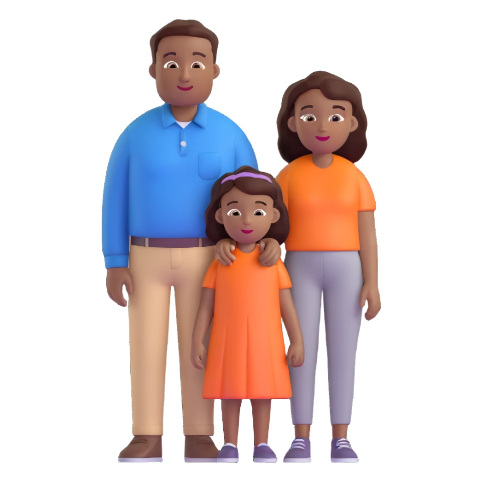family with white dad, black mom, and black child sticker
