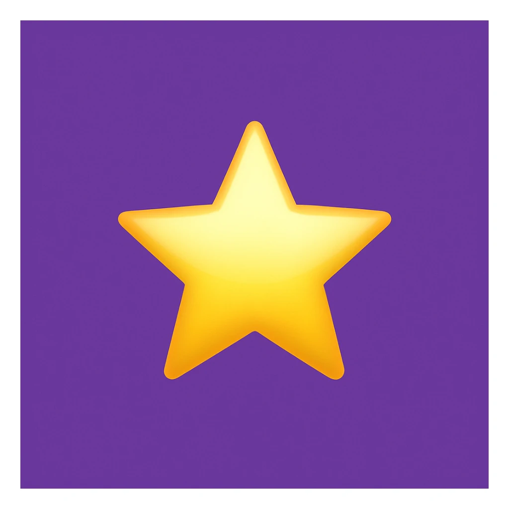 yellow star emoji with a purple background sticker