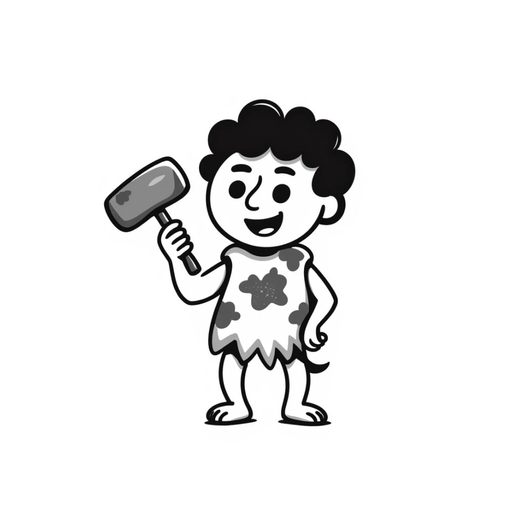 Caveman emoji in animal skin sticker