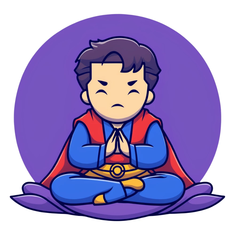 Doctor Strange in meditation pose floating sticker