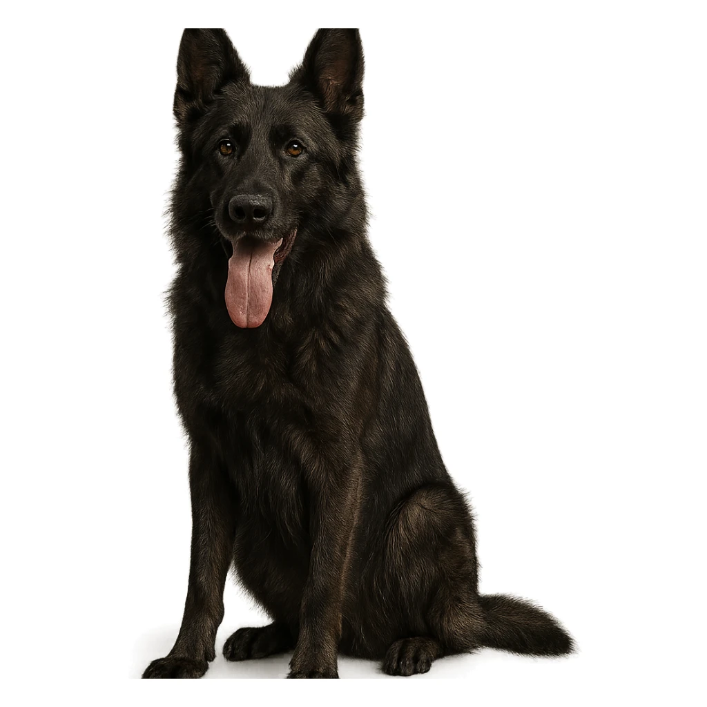 realistic dark German Shepherd dog with its tongue hanging out long sticker