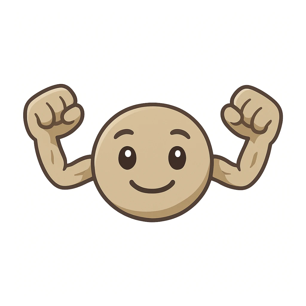Turn this Geodude Pokémon into an emoji style with a rounder face, simplified features, and a friendly expression. Make it look like a classic apple style emoji with smooth, simple shapes and bright colors. sticker