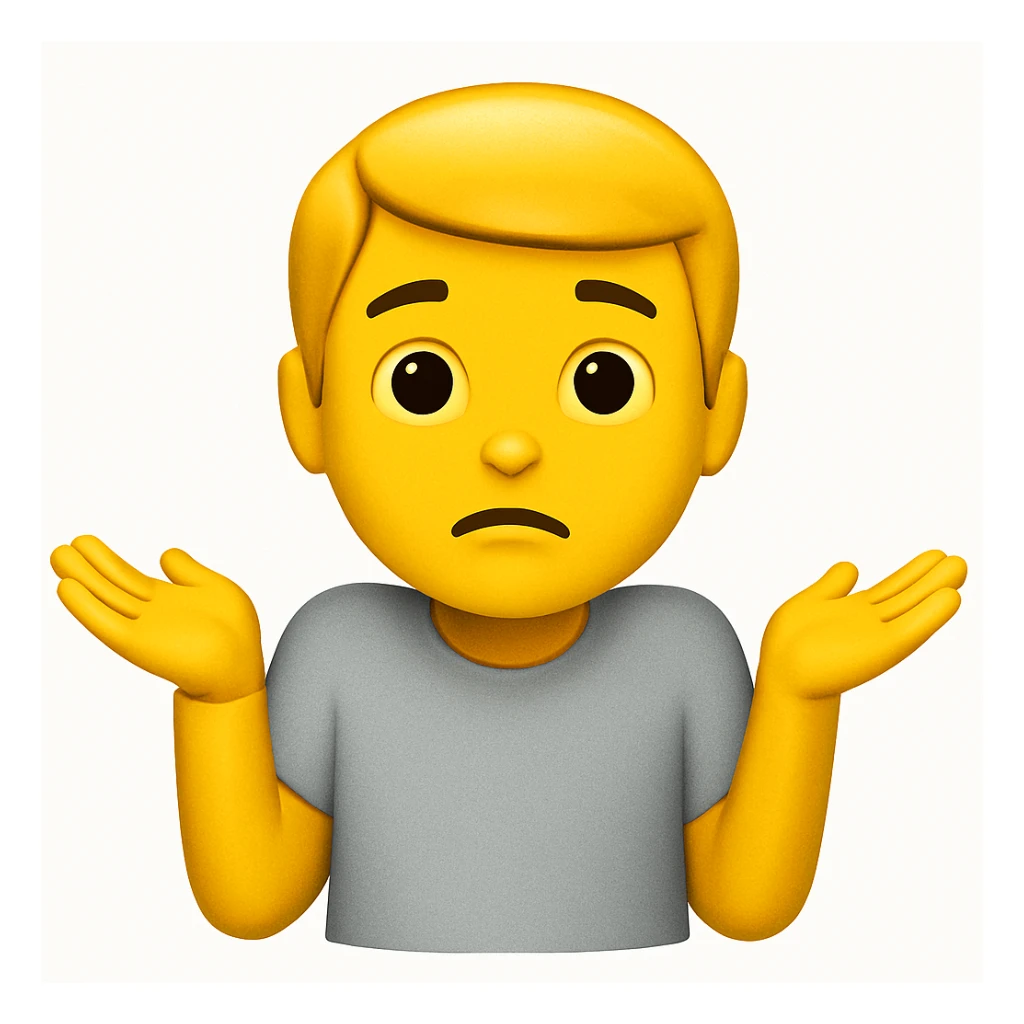 yellow boy light grey shirt shrugging emoji sticker