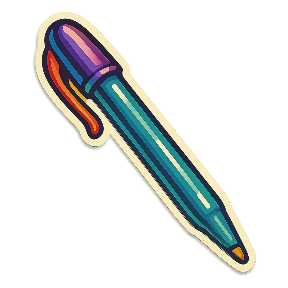 long gel pen, retro stickers style, soft rounded shapes, expressive contours, vintage color palette, light paper texture, shadows and highlights, transparent background sticker