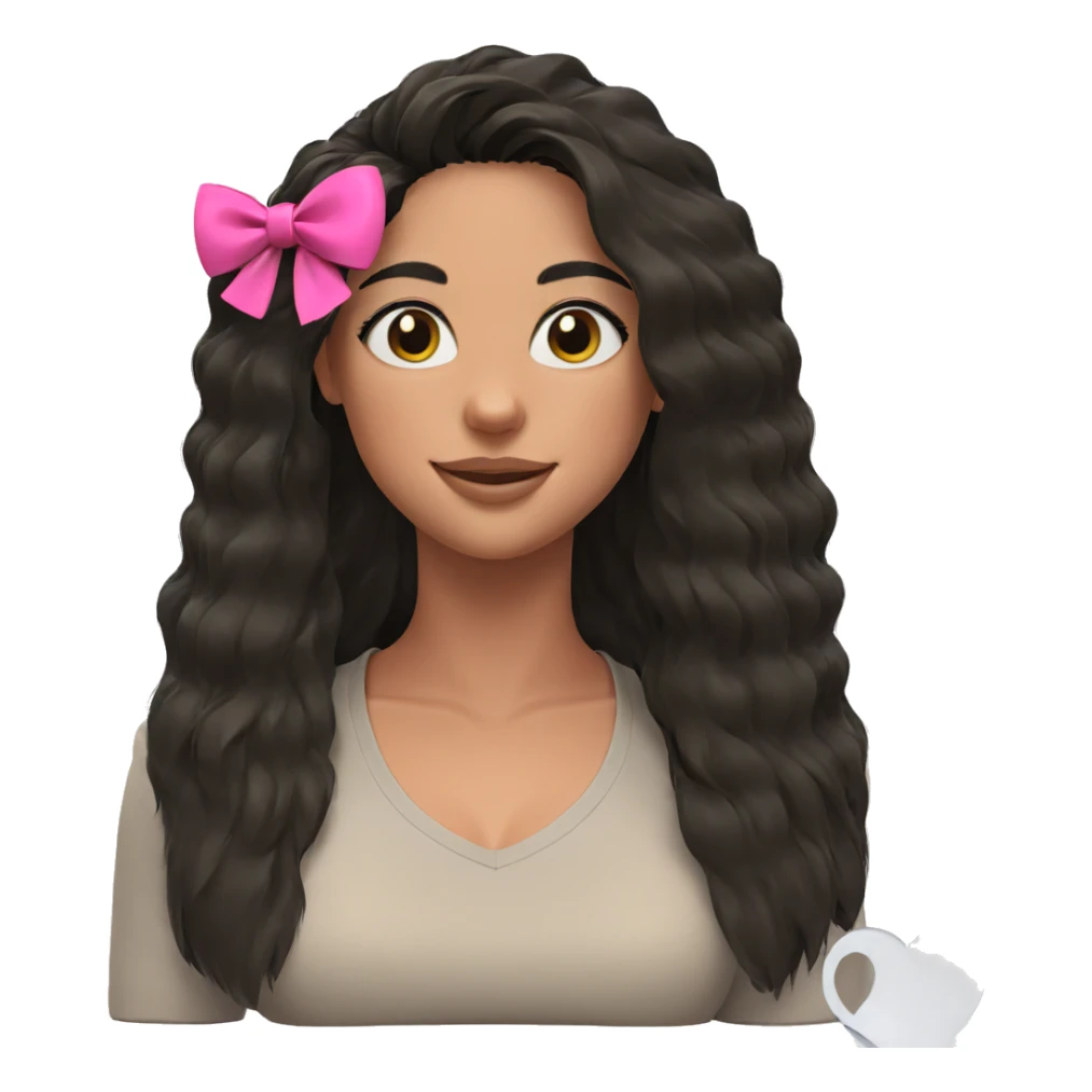 smiling girl with black hair sticker