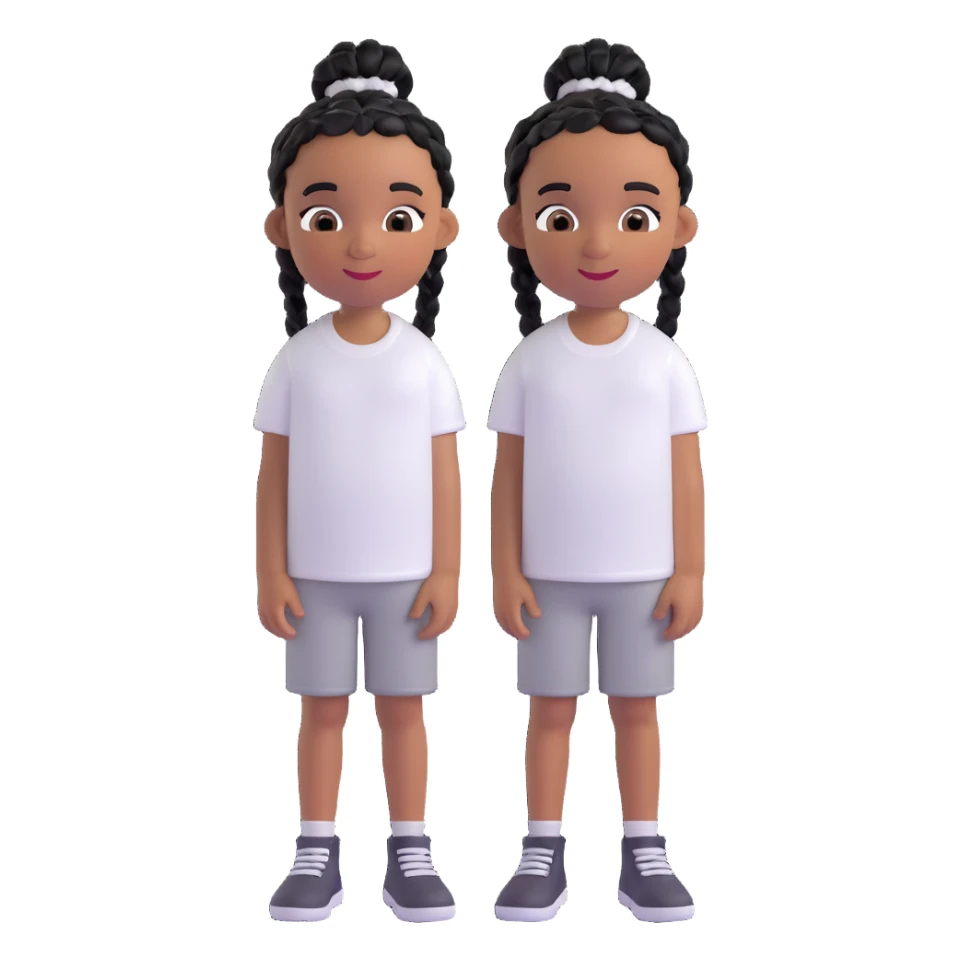 african american kid with a white tee and black braids sticker