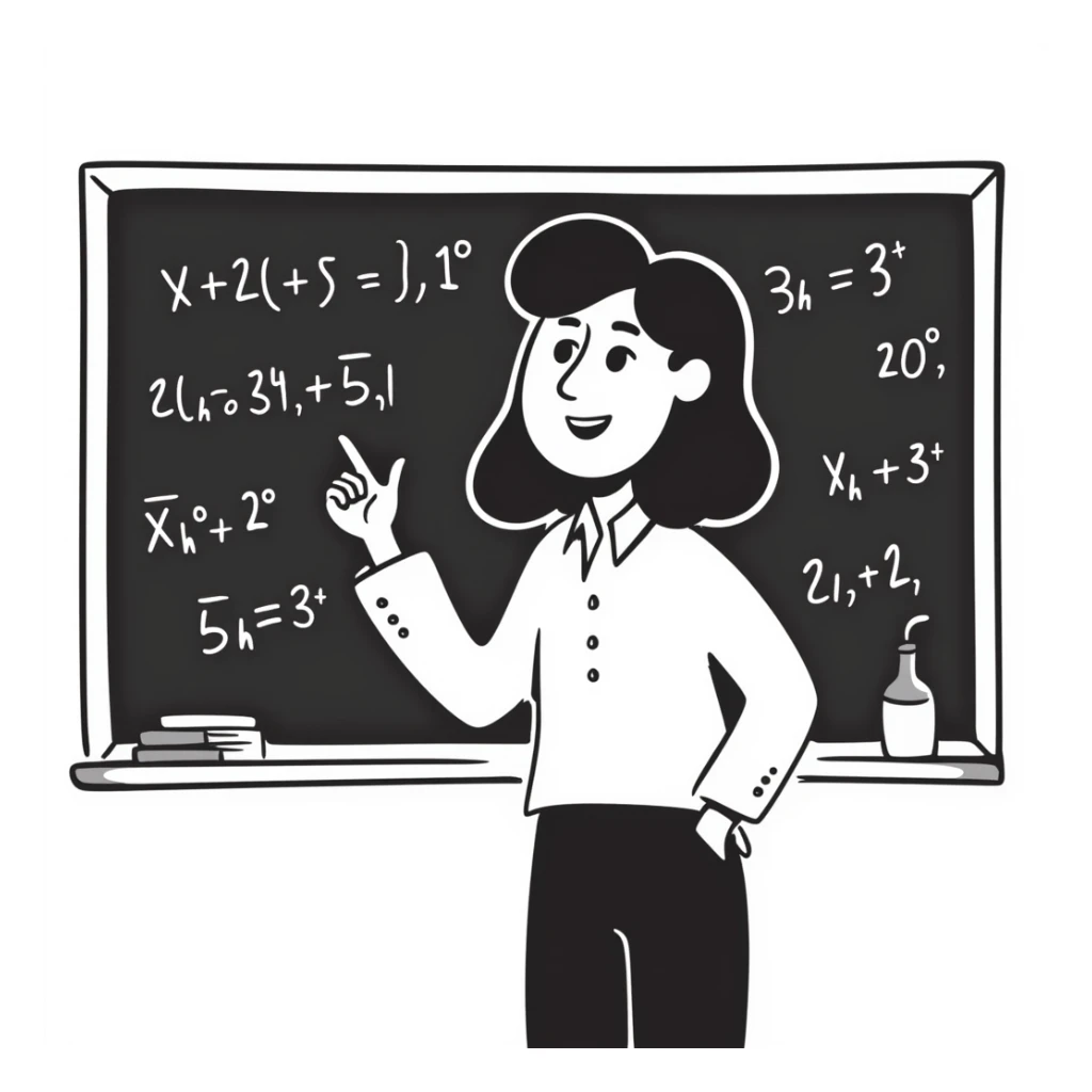 A good math teacher with black hair and beautiful eyes sticker